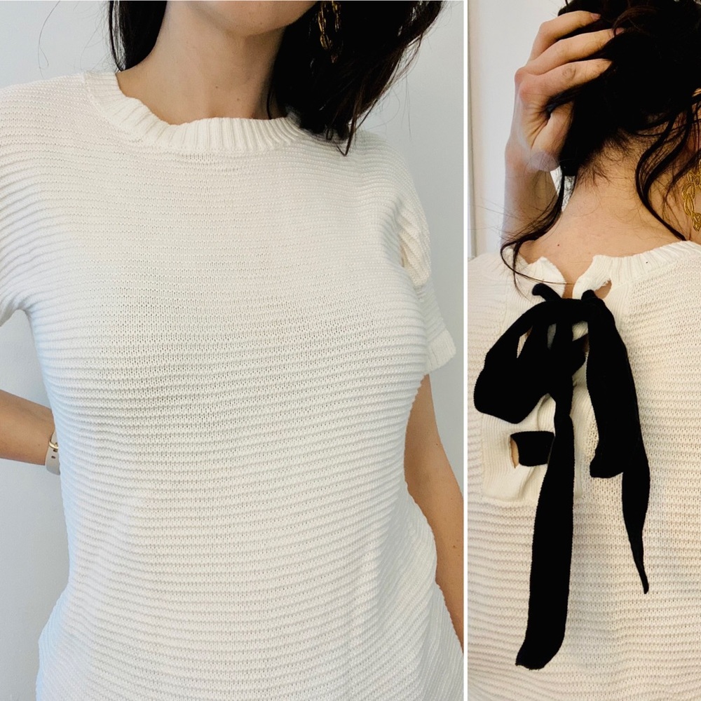 GAP Corset Back Short Sleeve Sweater